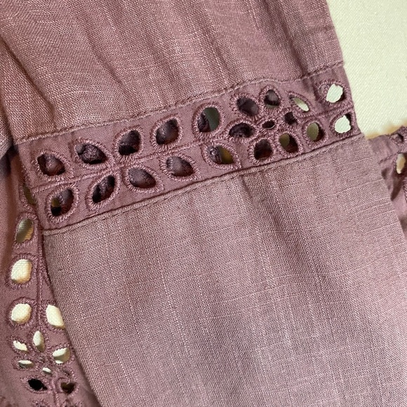 Free People Joi cropped cotton top purple M milkmaid y2k cottage corset whimsy - Picture 8 of 9